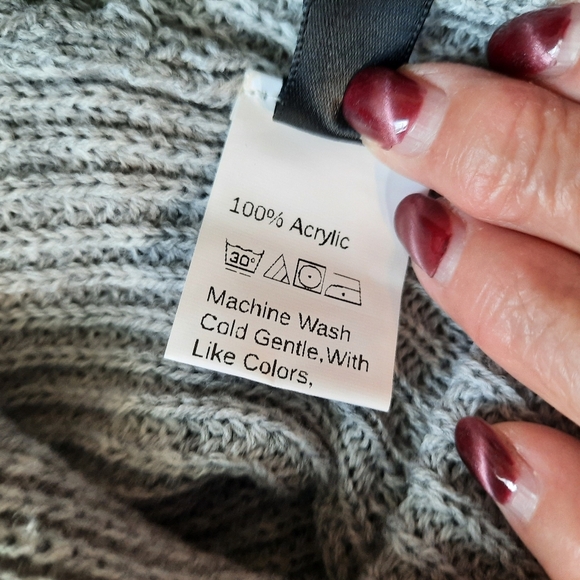 SHEIN Gray Ribbed Tie Front Peplum Tank Top Small - Picture 6 of 8